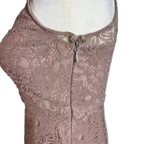 BCBGMAXAZRIA Lace Sheath Dress Sz 2 Taupe Nude Elegant Cocktail sexy - Picture 10 of 12